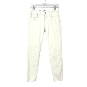 Closed Women's Size 26 Tapered Slim Leg Baker Jeans Mid Rise White Distressed